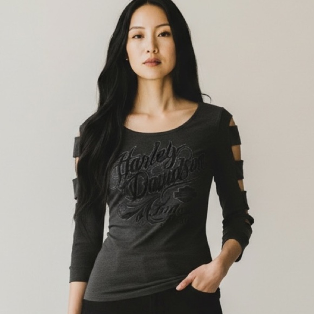 Harley-Davidson Outer Banks NC Slashed Graphic Tee Size Small